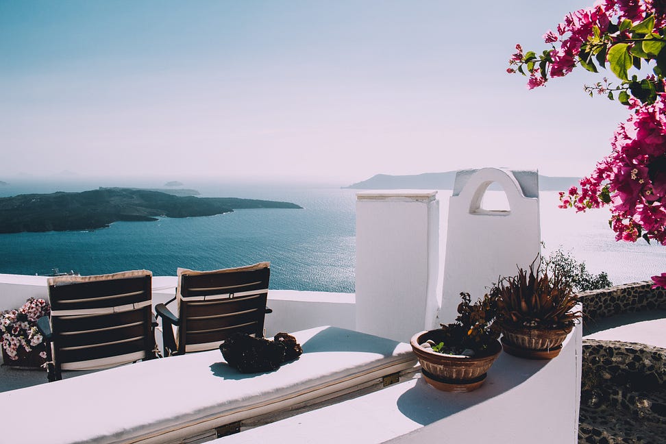 Luxury Travel Accomdation at a Luxury Hotel in Greece. White Wall Hotel