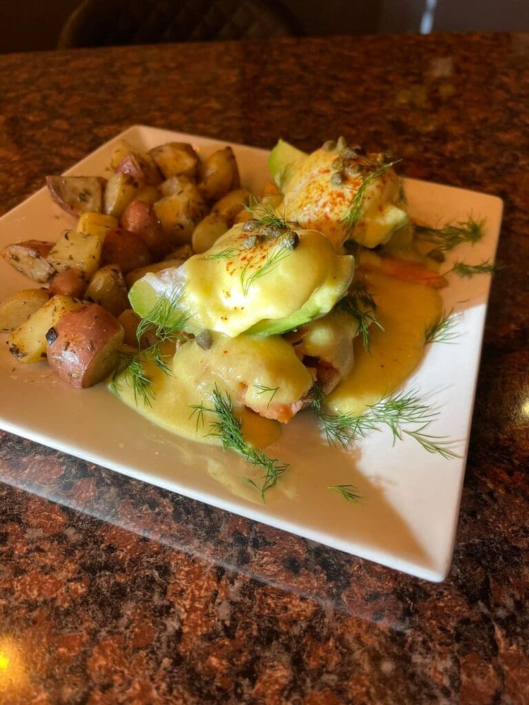 Eggs Benedict from Blac-n-Bleu in Roseburg, Oregon
